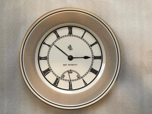 Vintage 1989 Ralph Lauren Wedgwood Pocketwatch Clock Charger Plate Platter