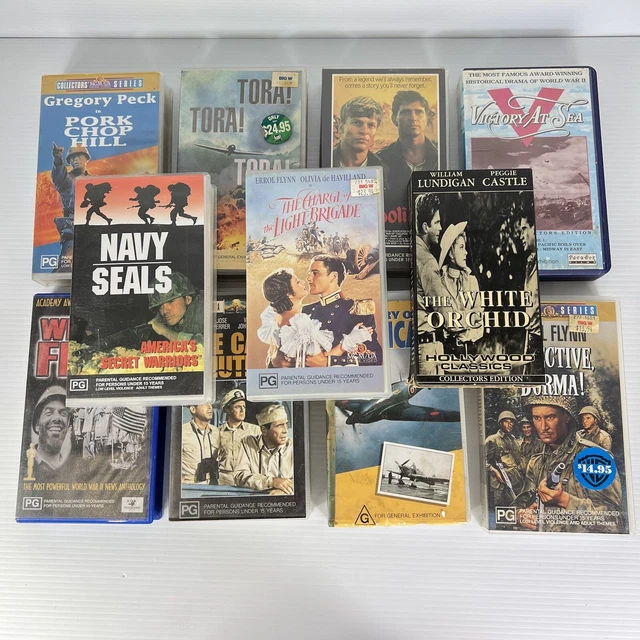 VINTAGE VHS X11 Militaria movies bundle bulk army military stories