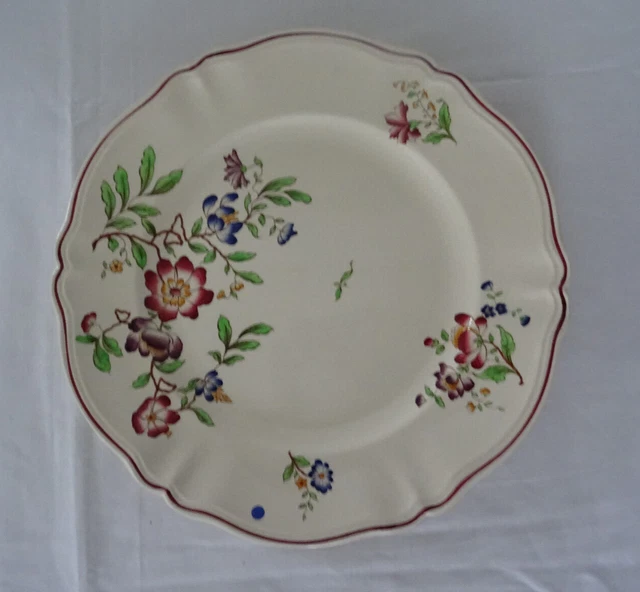 Grand plat rond  512112 Sarreguemines faience ancienne fleurs STRASBOURG