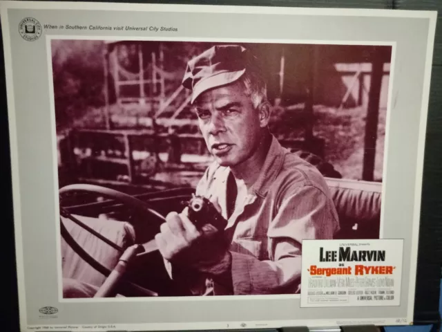 Lobby Card 1968 SERGEANT RYKER Lee Marvin best CU pointing gun