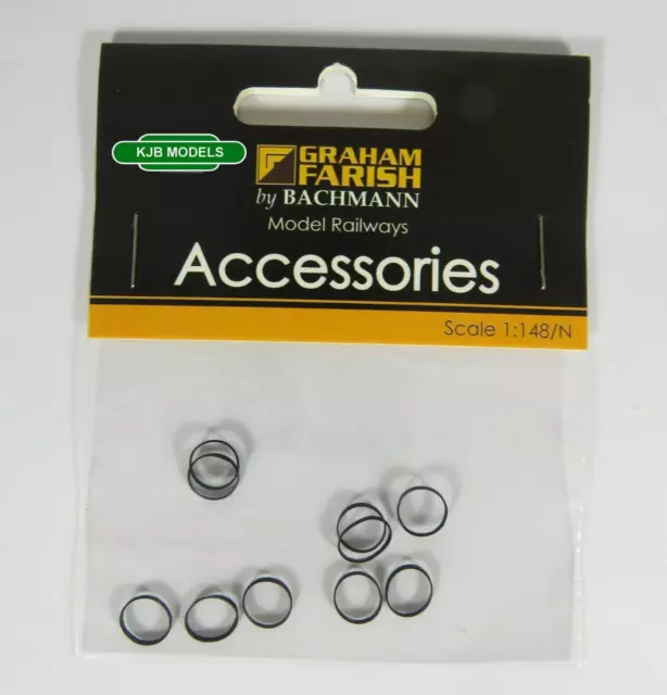 BNIB N Gauge Graham Farish 379-426 WD Tender Traction Tyres (x10)