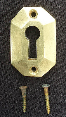 4 avail 1"x1.5" Clean Antique Vintage Solid Cast Brass Door Key Hole Cover Plate