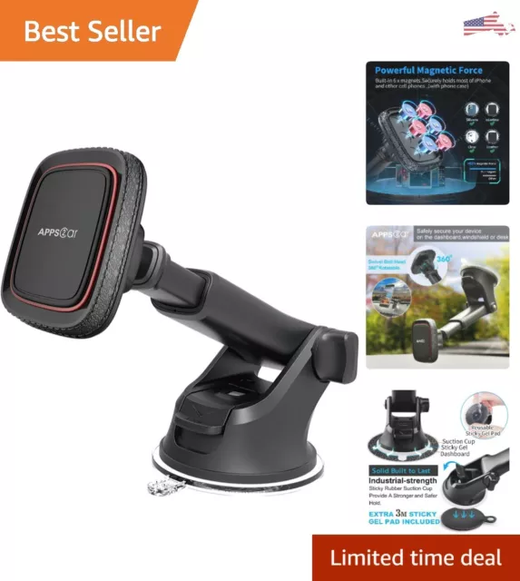 Versatile Magnetic Phone Car Mount - Super Strong Suction Cup - Telescopic Arm