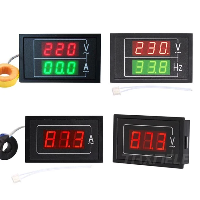 Voltage Current Meter Detector LED Voltmeter Ammeter AC 80-500V 100A/60A Display