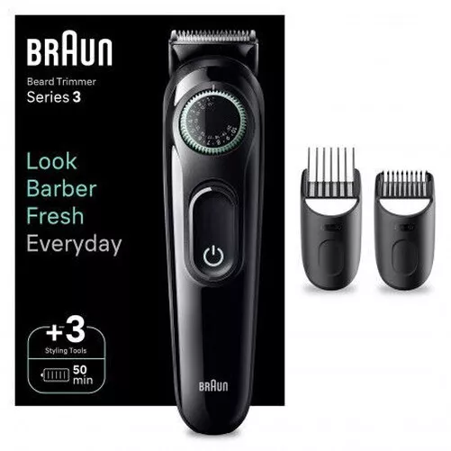 Braun BT3411 Bartschneider Wiederaufladbar 39 Längen 2 Kämme