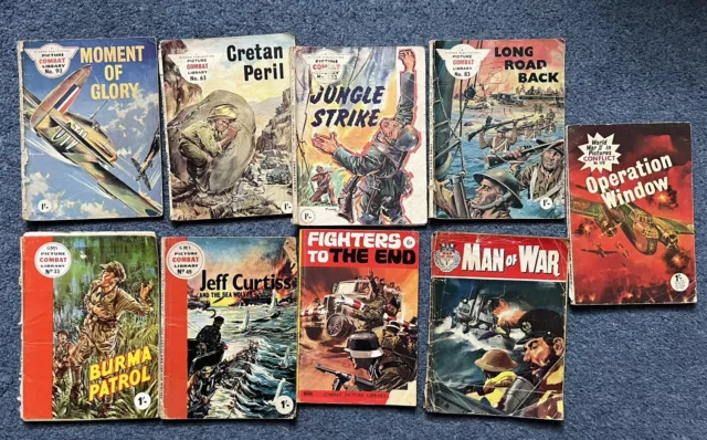 Picture Library Bundle / job lot of 7 comics Combat, War at Sea, Conflict POOR