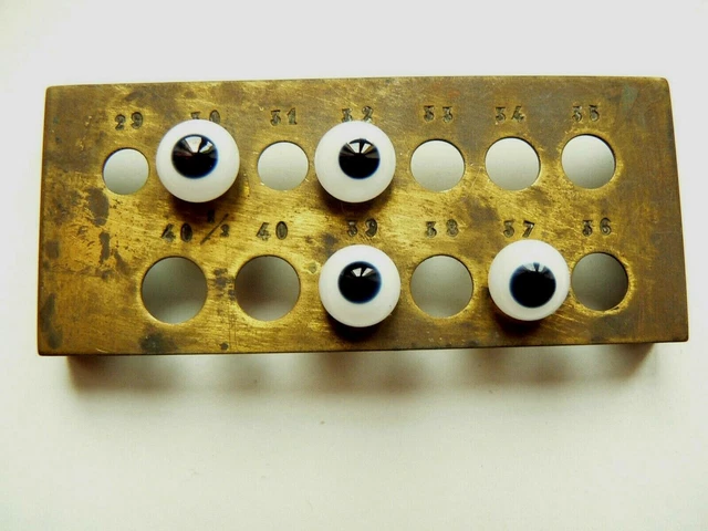 Poupée Ancienne 4 Yeux verre Antique Bisque Doll Eyes Glass  Puppe Muneca (24)