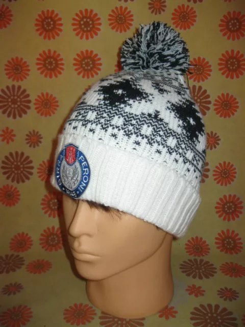 Ancien BONNET de SKI A POMPON BIRRA PERONI Neige Cap Nastro Azzuro Cappello