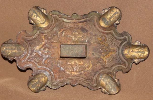 Antique Ornate Metal Ashtray
