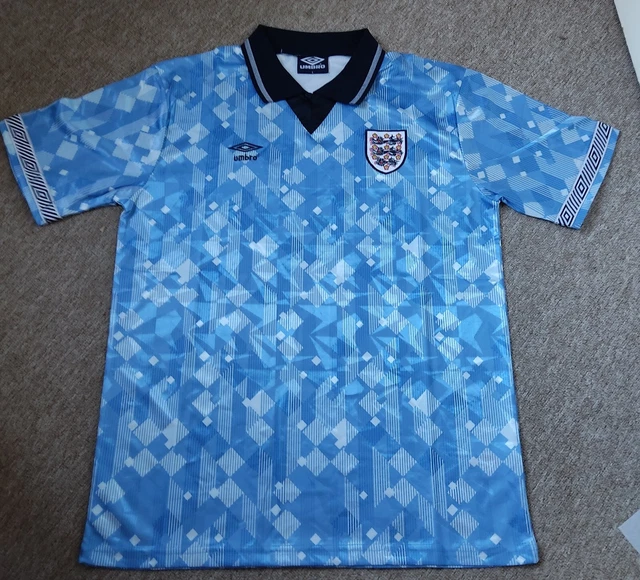 1990 WORLD CUP England Away Retro Football Shirt Size Large Men's Brand