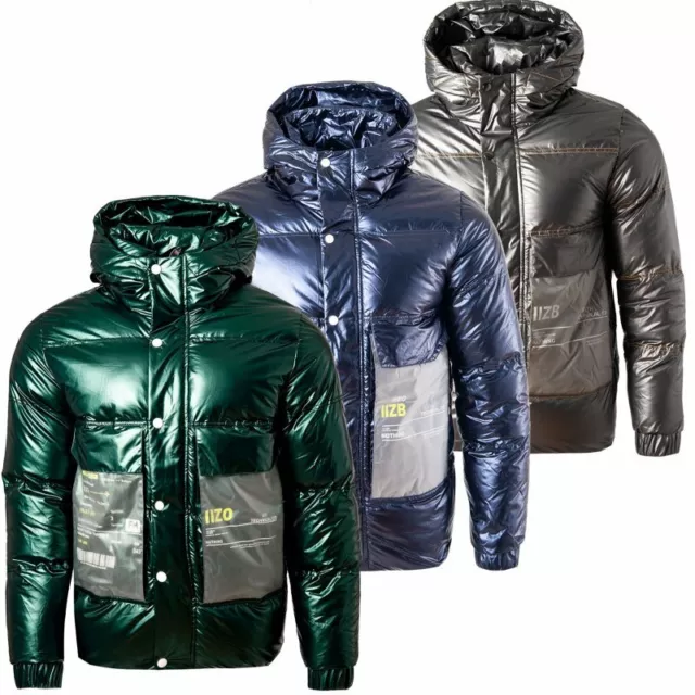 Mens Puffer Jackets Shiny Coat Quilted Padded Jackets GIFT