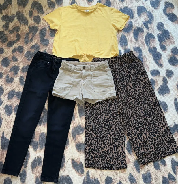 Girls x4 Item Bundle 8-12 Years Top Palazzo Trousers Shorts Jeans Zara Etc