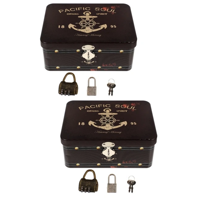 2 Pack Jewelry Chest Storage Box Small Container Storage Container Lid Decorate 11
