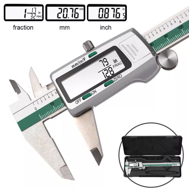 0-150mm 6" LCD Digital Electronic Vernier Caliper Gauge Sturdy Steel Micrometer