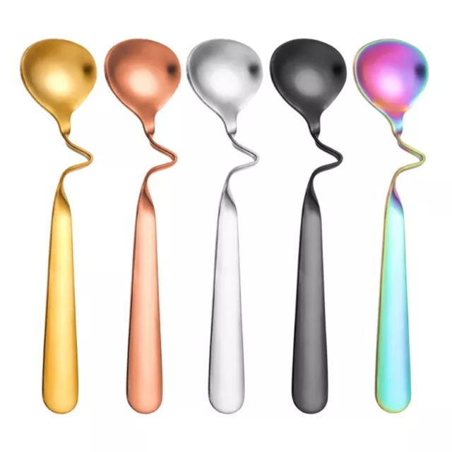 Stainless Steel Teaspoons Reusable Coffee Stirrers Color Teas Coffee Spoon