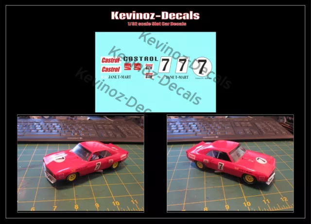 1/32 Scale Decals for Scalextric Camaro - BoB Jane 1969