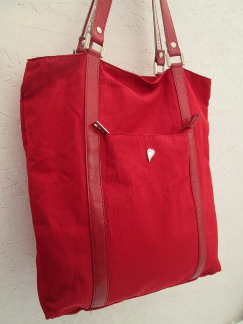 Sac à Main LANCASTER Vintage - Toile & Cuir Violet, Style Rétro Authentique Format A4
