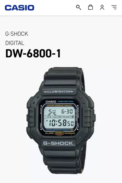 CASIO G SHOCK DW 6800 Module 1288 Made in Japan On New Combi Bracelet 313.42 PicClick