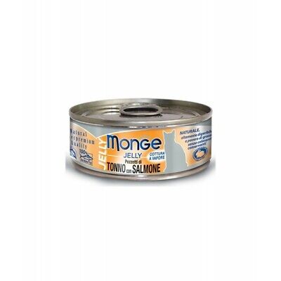 MONGE Natural Jelly Tonno Bonito/Salmone - cibo umido per gatti 24 lattine 80 g