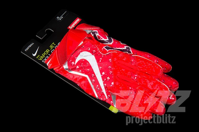 Supreme Nike Vapor Jet 4.0 Football Gloves Red