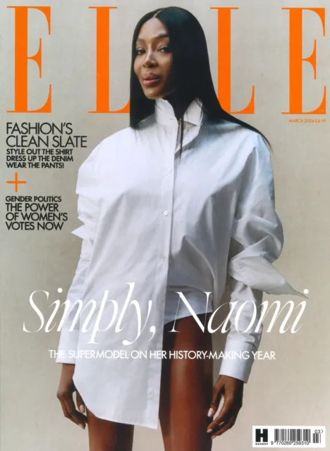 Elle Magazine: Naomi Campbell, Ambika Mod, Kenya Hunt, Fashion, March 2024