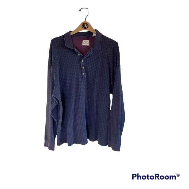 BD Baggies Men's XL long sleeve soft cotton blue with pattern shirt