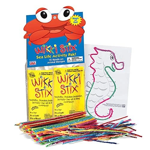 WikkiStix Sea Life Pak Features 12 Sea Creatures with Hands-on Activity and F...