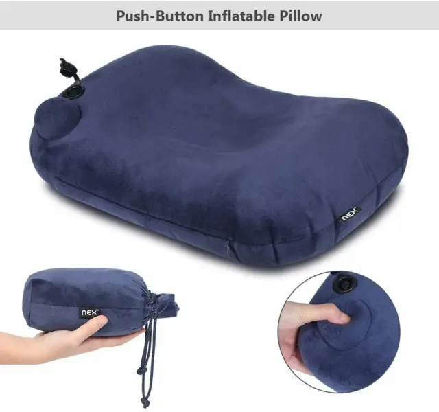Inflatable Travel Pillow Outdoor Sleeping Pillow with Carry Bag Camping Pillow