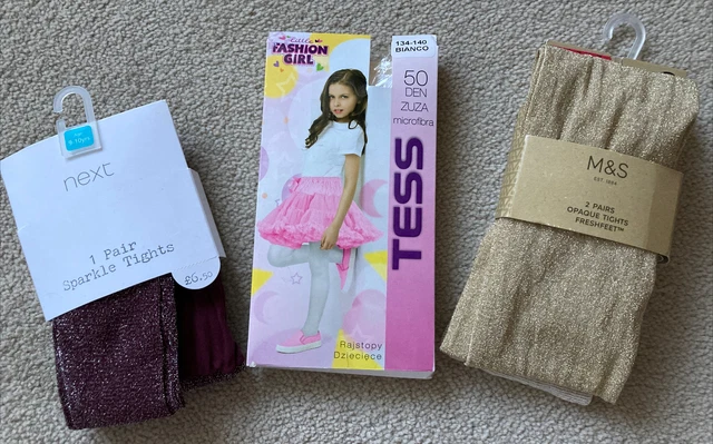 4 pairs of girls tights new in packaging age 9 - 10 Marks and Spencers, NEXT