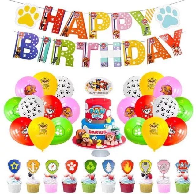 Paw Patrol Kinder Geburtstag Party Deko Set Luftballon Girlande Kuchen Topper