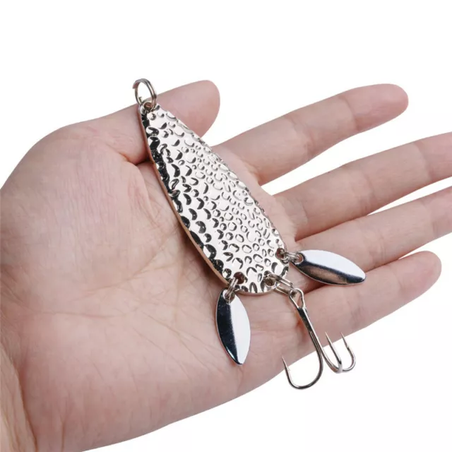 1PC Metal Spoon Lure 24g Spinnerbaits Hard Bait Hook Salmon Trout Sea Tackle