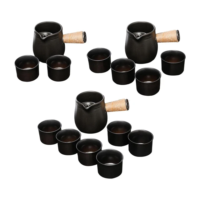 Théière en céramique avec tasse à thé, théière en argile pour hôtel, cad