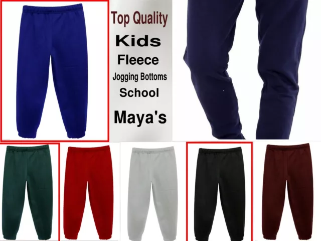 Girls Boys Kids Jogging Bottoms School PE Fleece Tracksuit Trousers Age 3Y-14Y