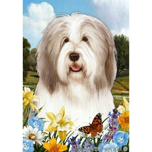 Summer House Flag - Fawn and White Bearded Collie 18483