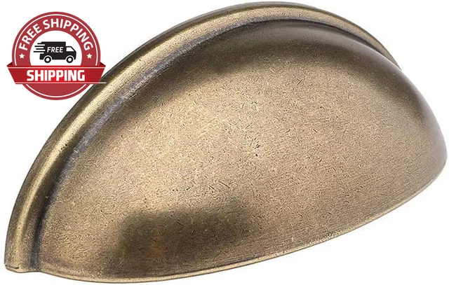 Cabinet Hardware Bin Cup Drawer Handle Pull - 3" Inch (76Mm) Hole Centers - 10 P