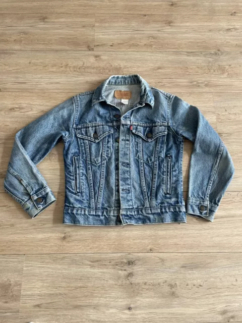 Giacca Ragazza Vintage Levis 14 Small Denim Jean Trucker 70706 0216 USA Junior