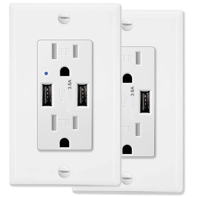 Cargador de pared de alta velocidad con salida USB 3,6A capacidad de carga resistente a la manipulación × 2