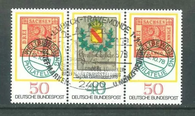 BRD / Bund Mi-Nr. 981+980+981 als Zusammendruck mit SST Lübeck-Travemünde