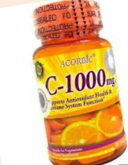 Vitamine C Ascorbic 1000mg Antioxydants 30 comprimés