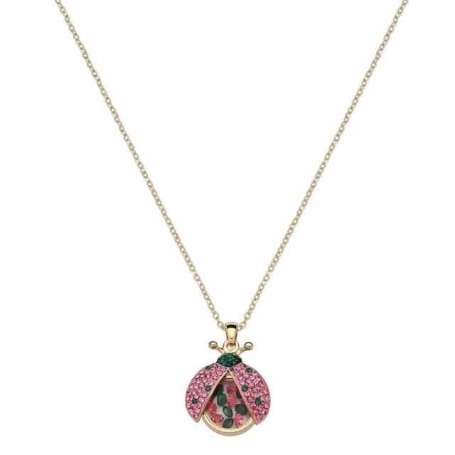 Ladybug Necklace Lady Bug Cubic Zirconia Jewelry GOLD PINK GREEN 1355