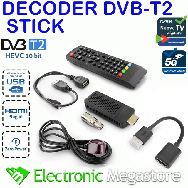 Decoder Digitale Terrestre DVB-T2 Pocket SRT-82 Ricevitore TV FullHD 10Bit HDMi