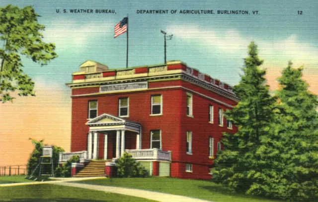 Postcard U.S. Weather Bureau Department Of Agriculture Burlington VT Vermont