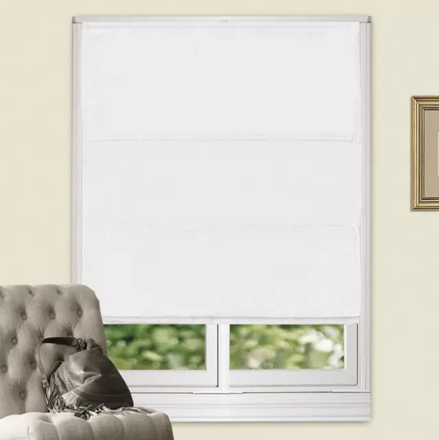 100% Blackout Microfiber Coated Flat Roman Blind Back Coating 4Colors 3