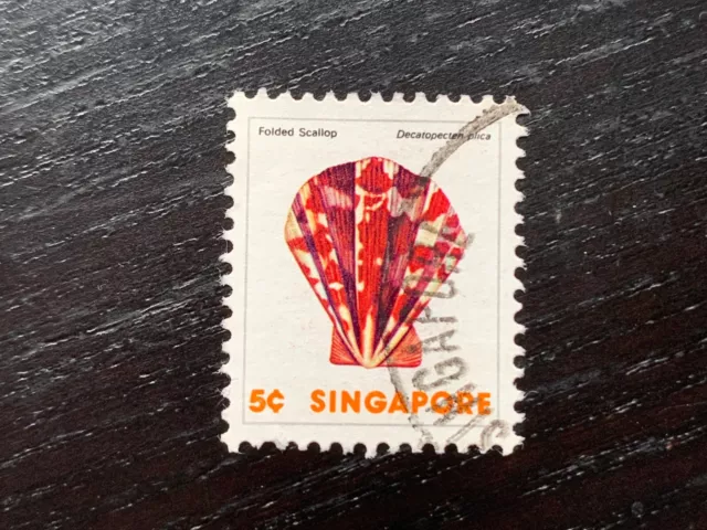 Singapore 1977 Shells 5C Folded Scallop Decatopecten Plica - Used