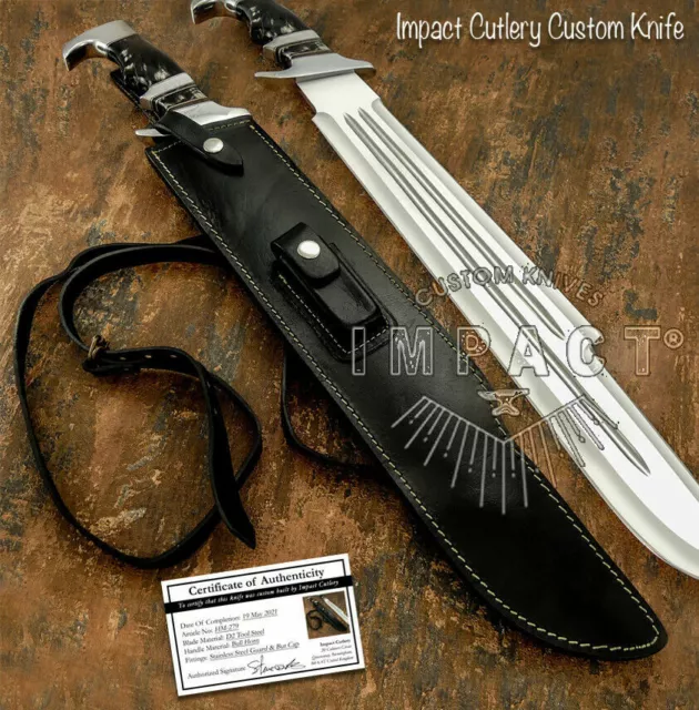 Impact Cutlery Rare Custom Massive Predator Bowie Knife Heavy Duty D2