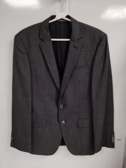 HUGO BOSS Men's Grey Pattern Size 38R 100% Wool Blazer - 4