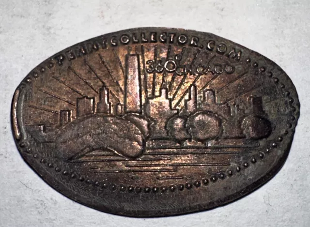 360 Degree Chicago Skyline The Bean Sears Tower Elongated Coin Smashed 1C Penny