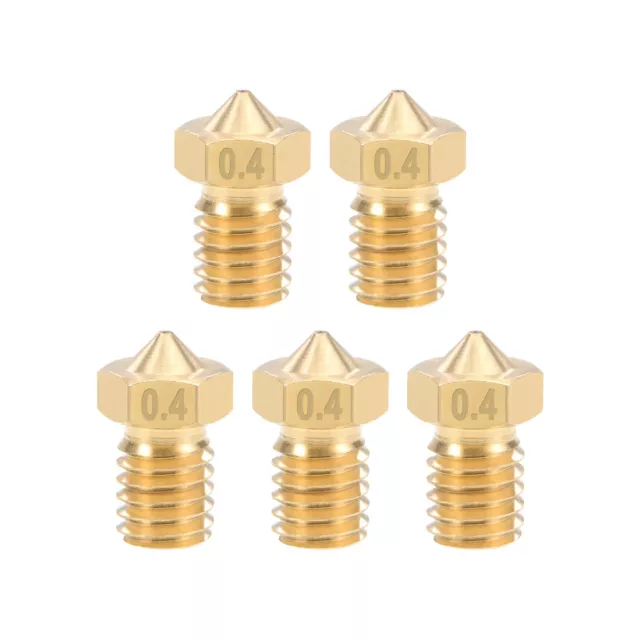 0.4mm 3D Printer Nozzle Head M6 Thread V5 V6 1.75mm Extruder Print Brass 5pcs