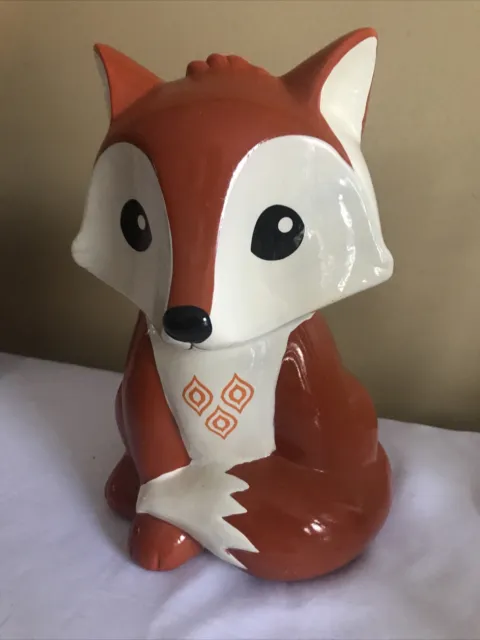 FOX Piggy Bank Ceramic Figurine Money Storage Figurine Foxes FAB NY
