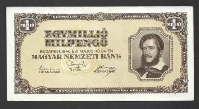 1 000 000 Mil/Million/Pengo Very Fine Banknote From  Hungary  1946  Pick-128